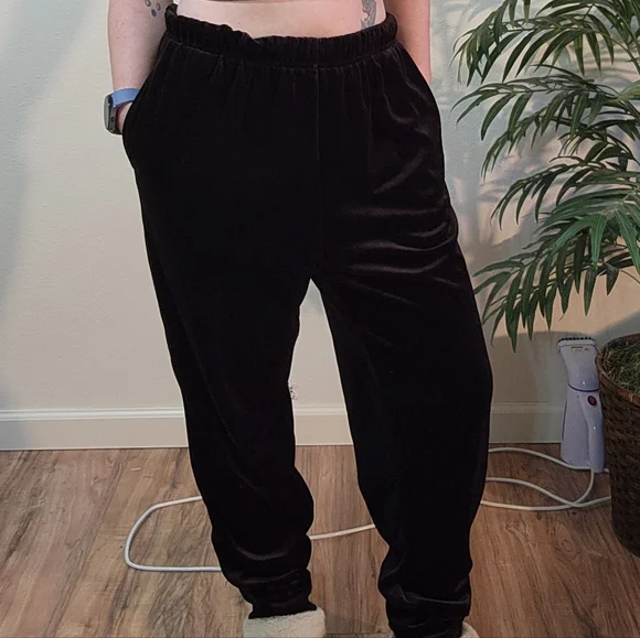 Jaclyn Smith Sport Velvet Velour Vintage Jogger Pants - Picture 2 of 5